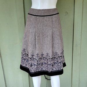 Ann Taylor LOFT Brown Herringbone Skirt 4